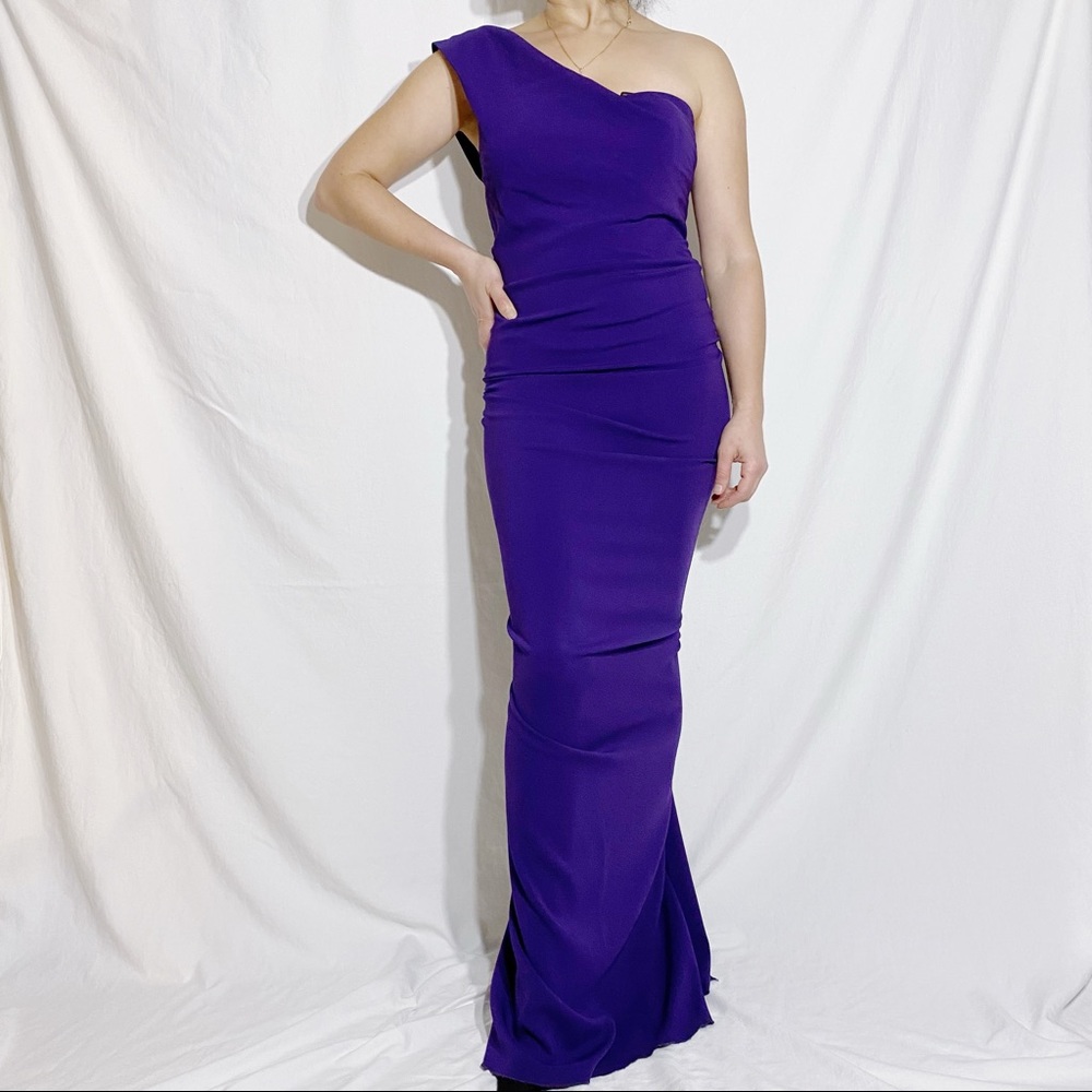 Purple evening dress. “Issue New York”